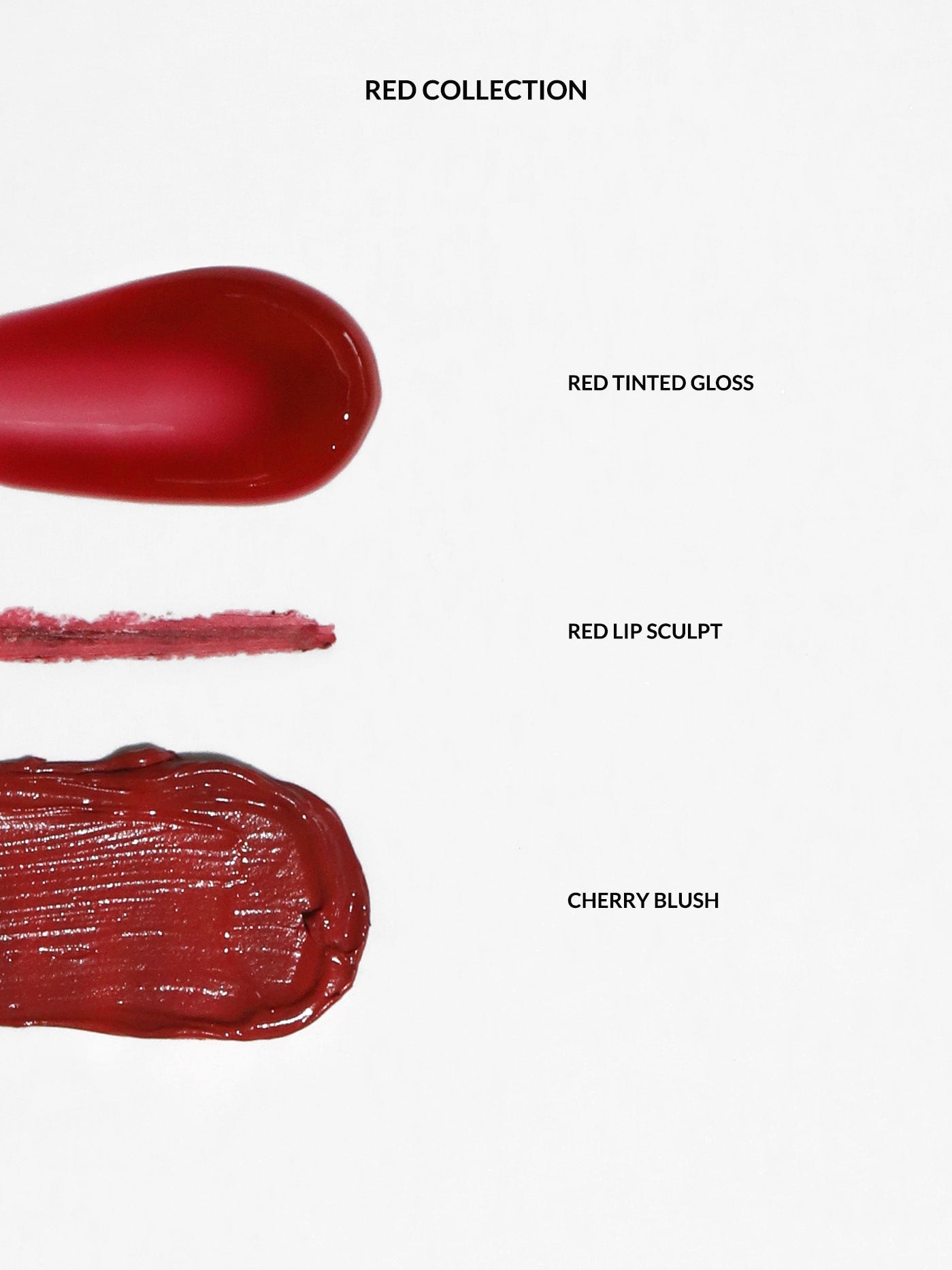 REFY RED COLLECTION PRODUCT SWATCHES