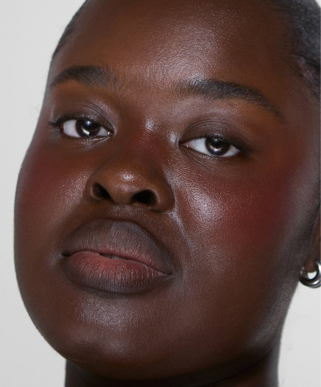 | desc: | text: light Model wears Lip Sculpt in Clove