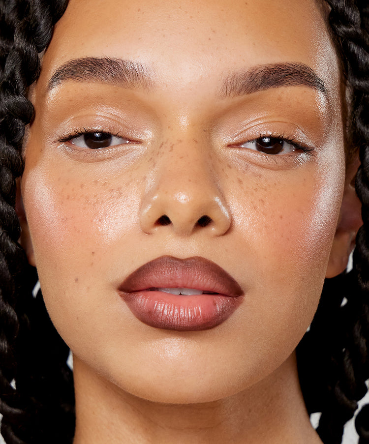 Gabbi wears Lip Sculpt in Sepia