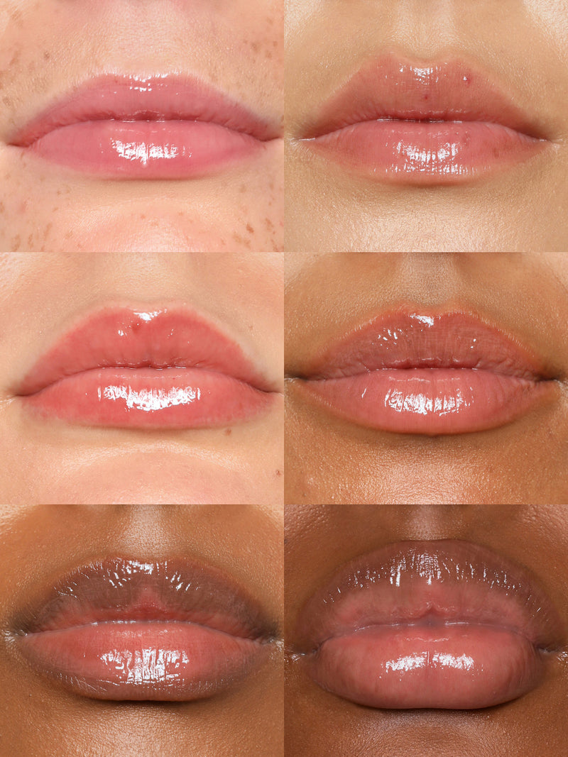 REFY LIP GLOSS IN BLUSH ON DIFFERENT SKIN TONES