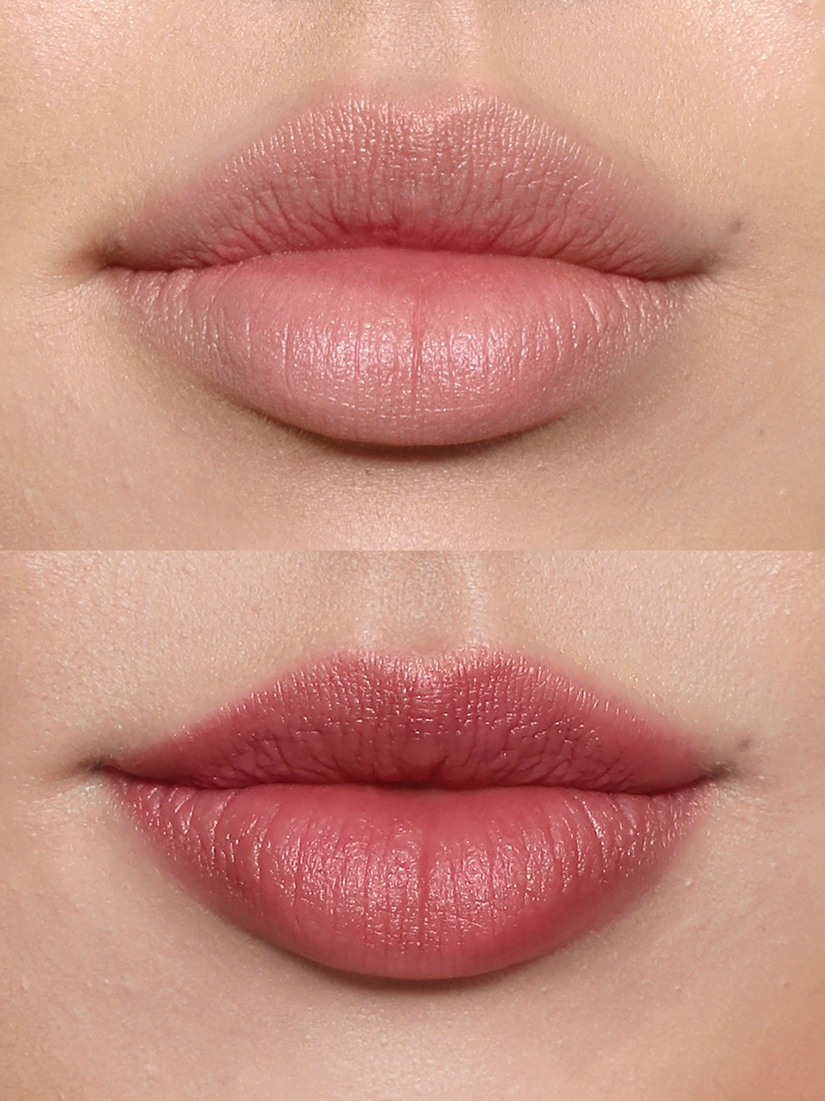 REFY LIP BLUSH IN SHADE ORCHID BEFORE & AFTER
