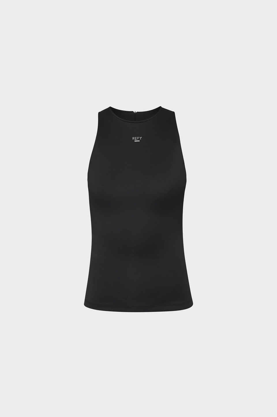 CLOSE UP IMAGE OF REFY FITTED VEST IN BLACK